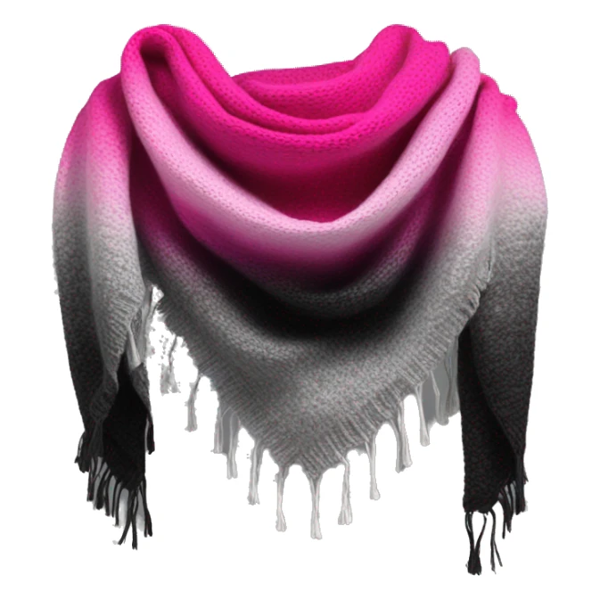 Realistic silver black and hot pink ombre winter scarf. sticker