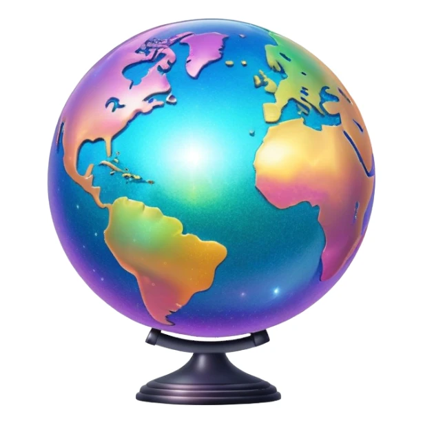 Iridescent big giant glistening glossy sparkly shiny glittery globe sticker