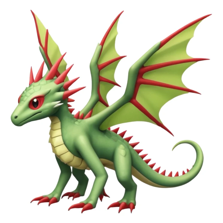 edgy cool badass spiky Winged Helioptile-Amaura-Flygon-Fakémon-hybrid-creature (full body)  sticker