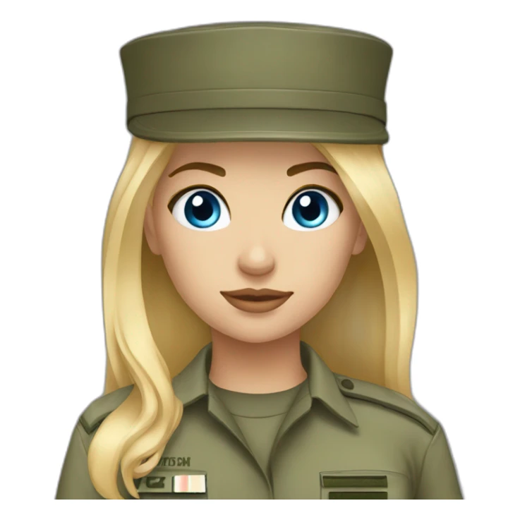 army girl blue eyes blonde hair sticker