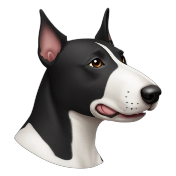 Bull-terrier tête noire avec du blanc sur le nez sticker