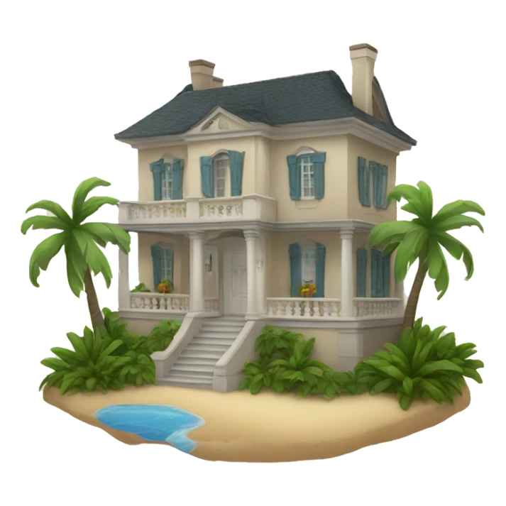 A mansion on a tropical island   sticker