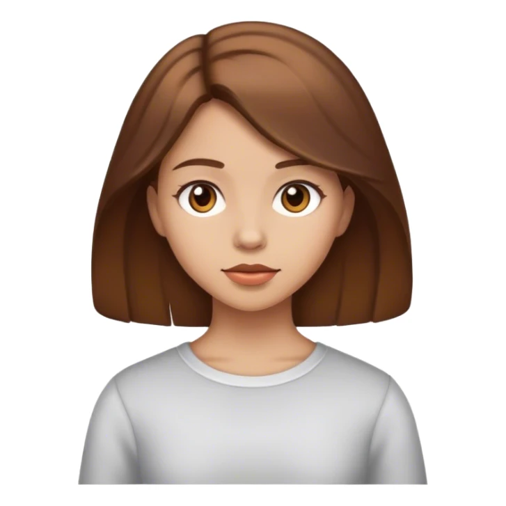 Girl brown hair sticker