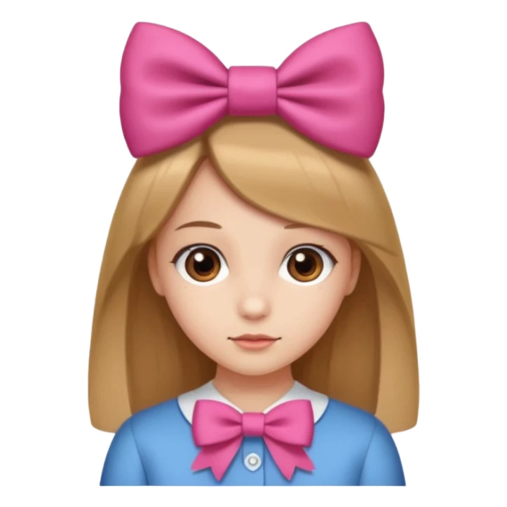 scout girl with hairbow on straight hair sticker