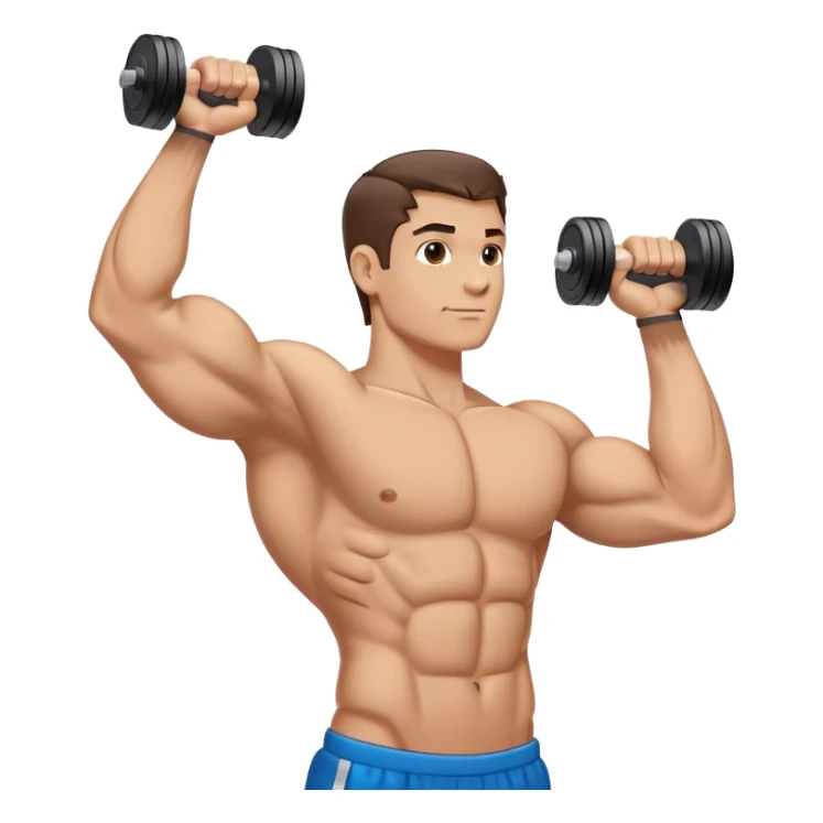 bicep side view holding a dumbbel palms-facing-away from camera sticker