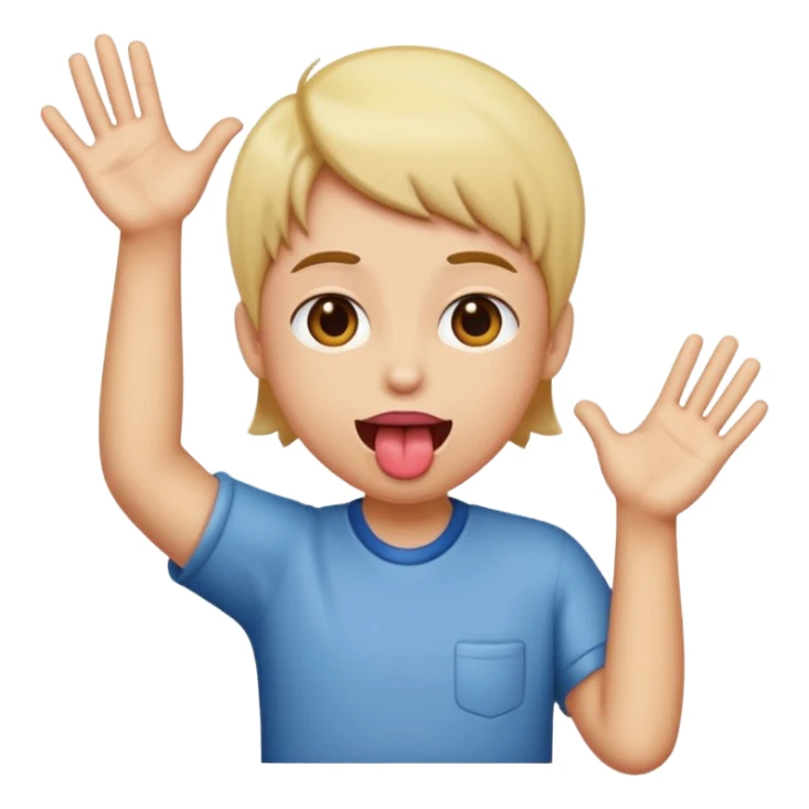 Hands on the side with someone’s tongue out sticker