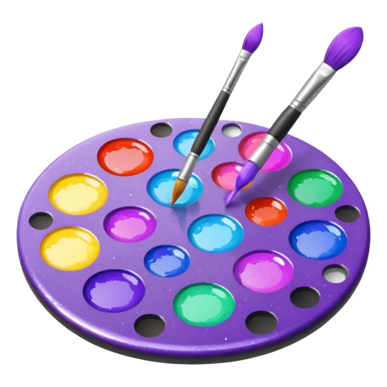 glitter purple art pincel pallet sticker