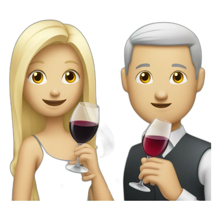 blonde girl and grey man drinking wine sticker