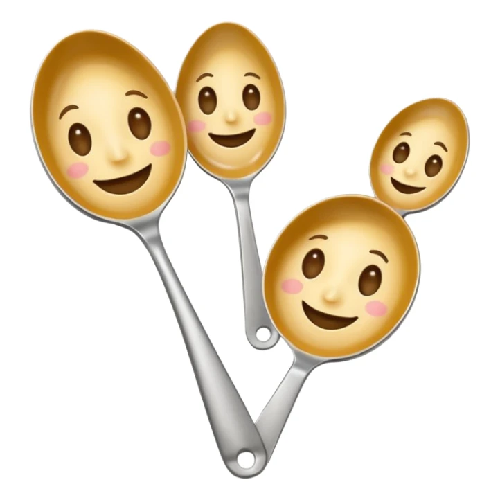 one big spoon and one little spoon with faces sticker