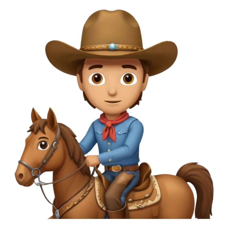 Horse riding cowboy sticker