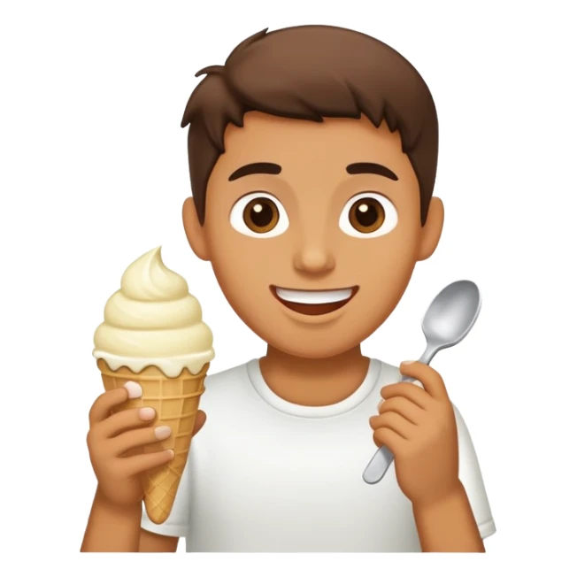 A fat person eating ice cream sticker