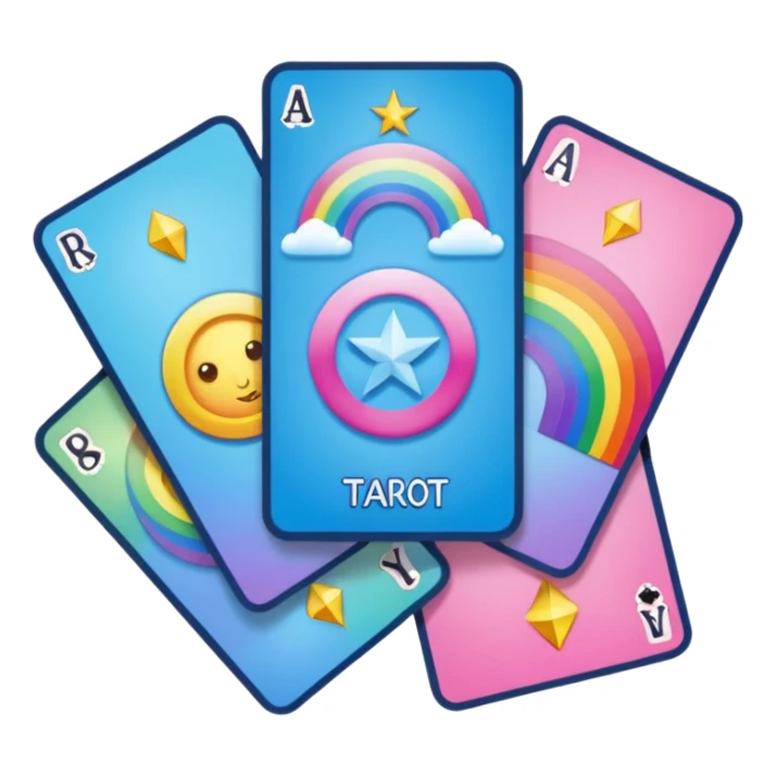 Tarot cards light blue and pink rainbow sticker