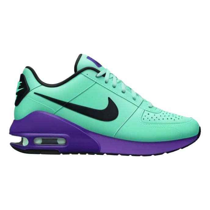 Mint, royal plum and black futuristic nike sneakers sticker