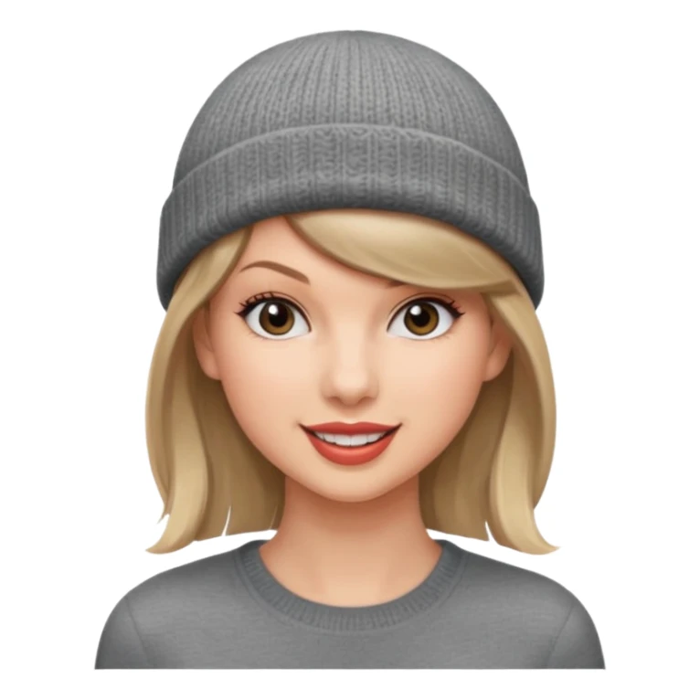 taylor swift wearing gray beanie sticker