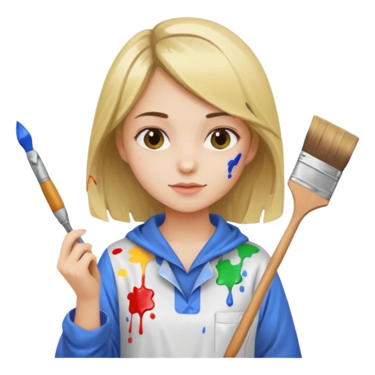 girl painter sticker