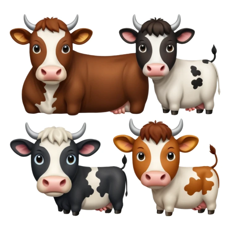 i need a emoji which can show comparison of a diffrent cattle breeds sticker