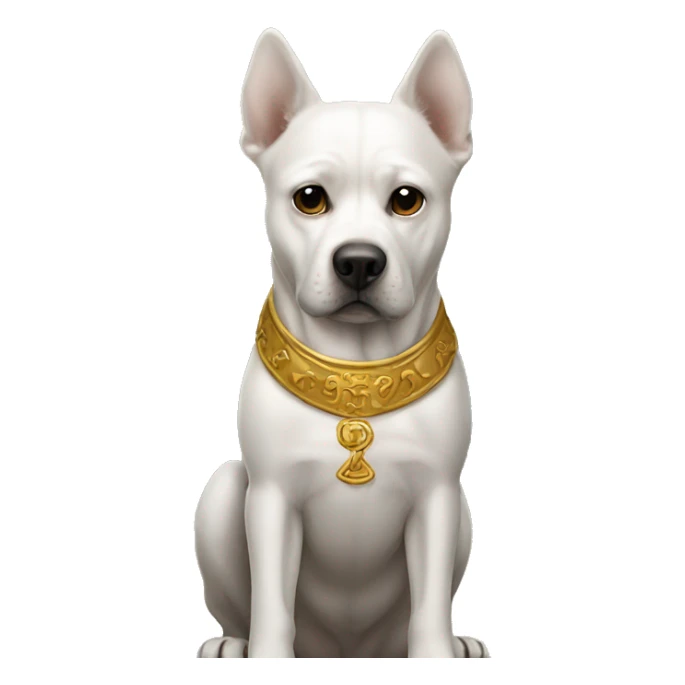 Dog wearing a god die sticker