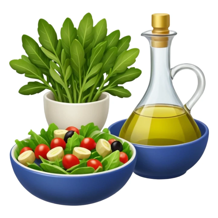 olive branch next to a bowl of salad sticker