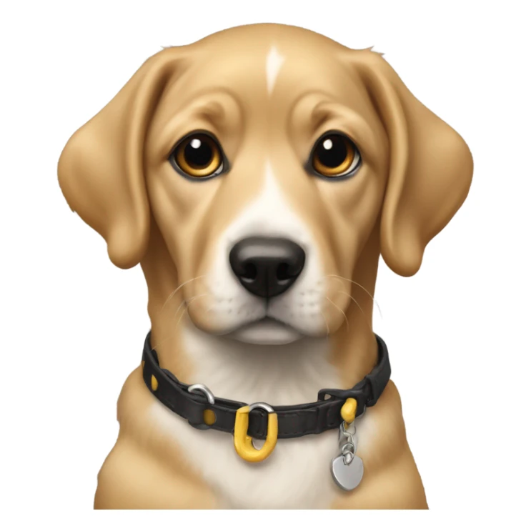 realistic dog portrait with collar as a puppy  sticker