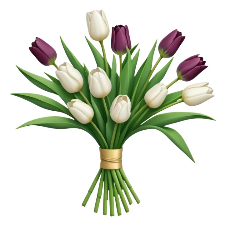 A bouquet of white tulips  sticker