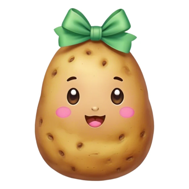 meditater kawaii potato bow sticker
