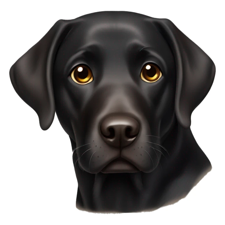 Black British Labrador with dark brown eyes sticker