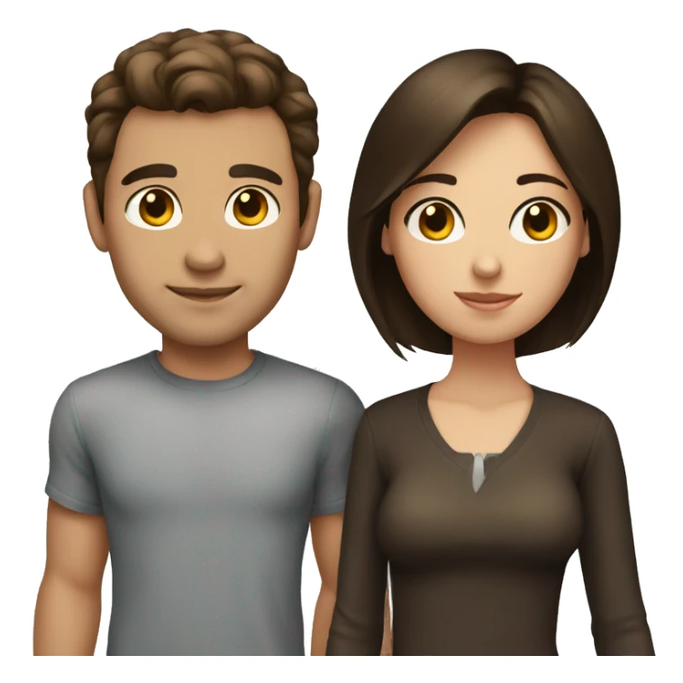 Short brunette girl with her taller brunette boyfriend sticker