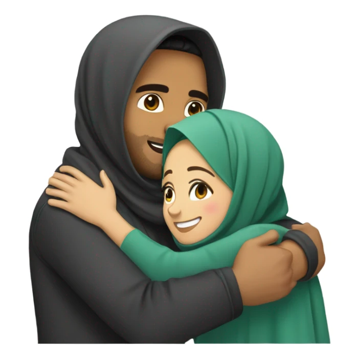 Hijabi girl hugging guy pakistani sticker