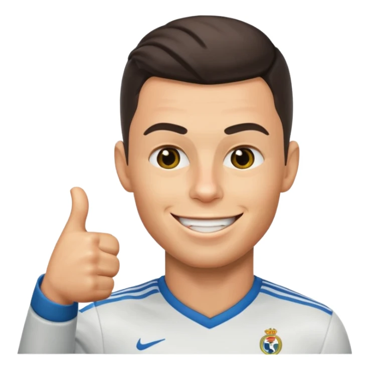 Cristiano Ronaldo inspired emoji, winking and giving a thumbs up sticker