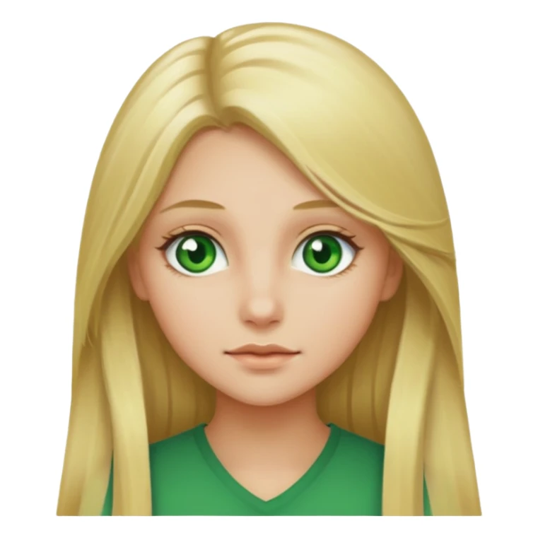 Blonde Long hair girl green eyes sticker