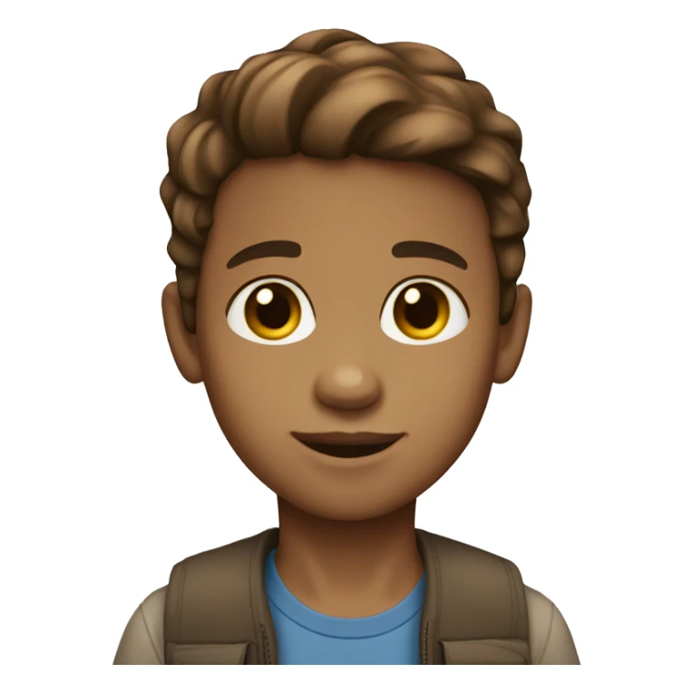 little boy brown hair light skin sticker