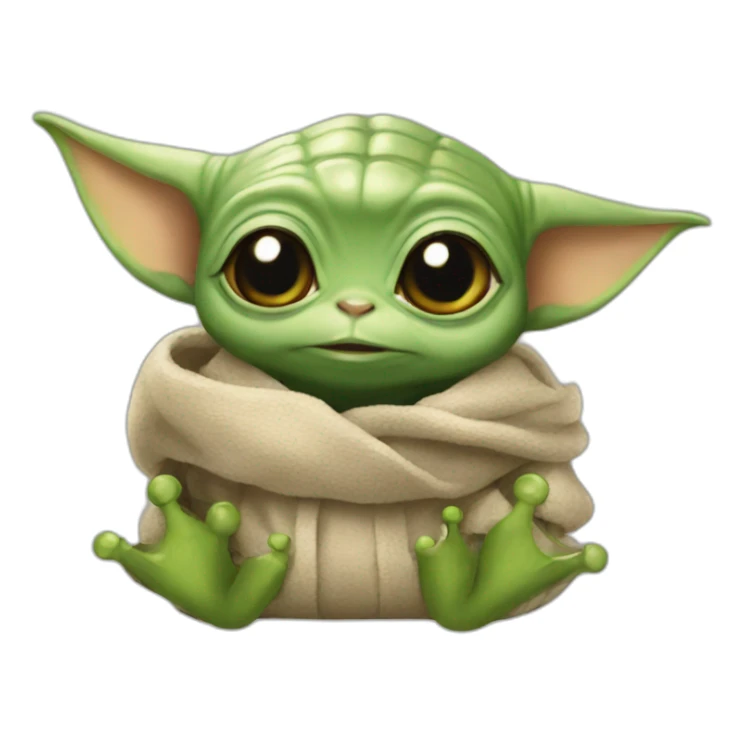 Babyyoda and frog sticker