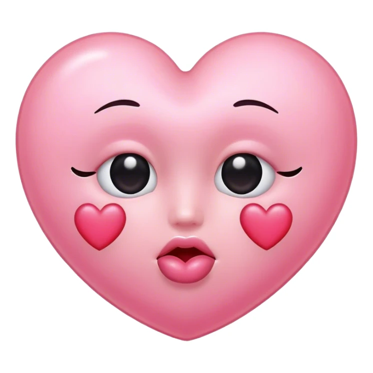 A heart with the kissy face inside of it sticker