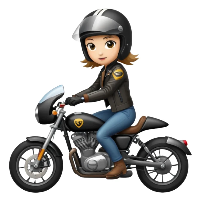 Motorcycle sport with bike girl sticker