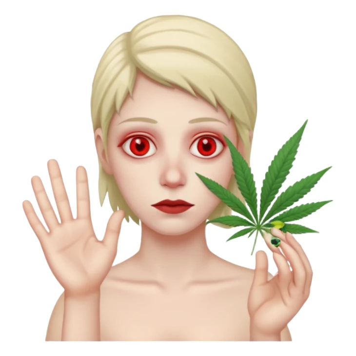 gang dealer drugged white with cannabis on a hand sticker