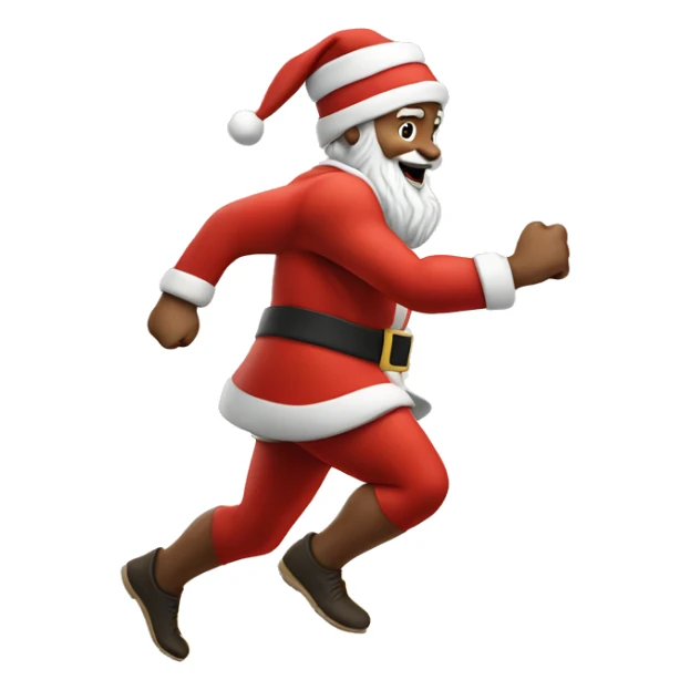 traditional santa sprinting, with a large stride and arms outstretched sticker