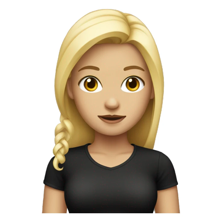 Blonde girl with a black shirt  sticker