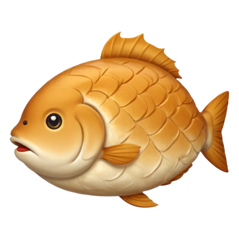 delicous fish-shaped bun like simple emoji for using app  sticker