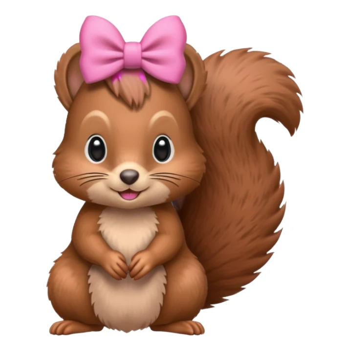 Squirrel with pink bow on her head sticker