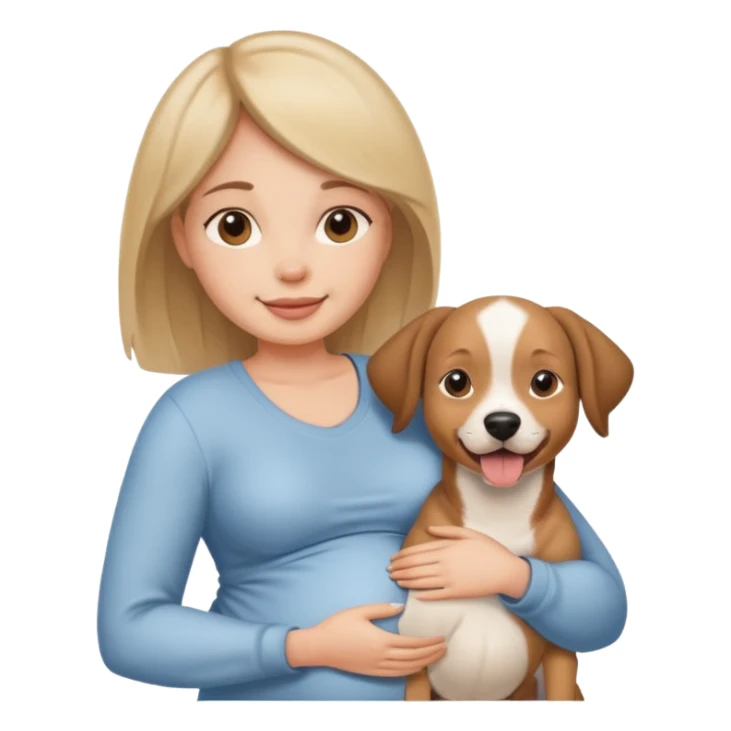 pregnant women dog head sticker