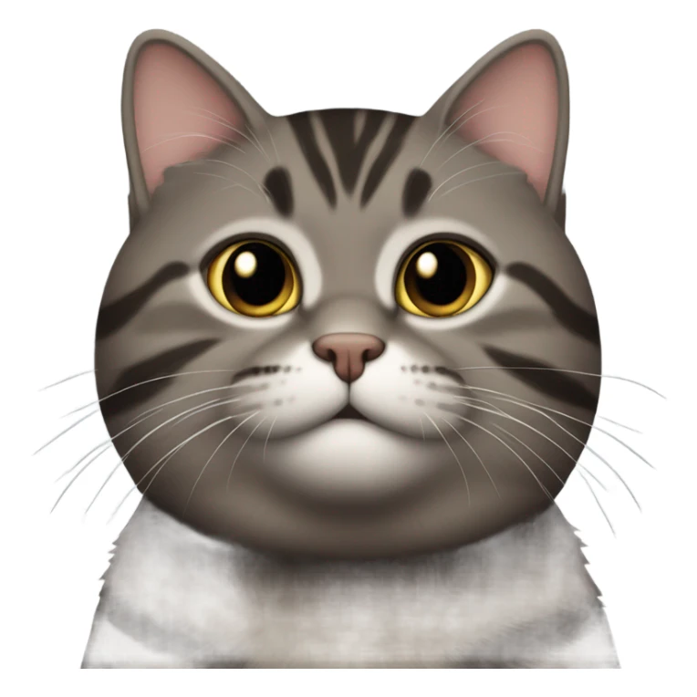 dark brown and gray fat boy tabby cat sticker