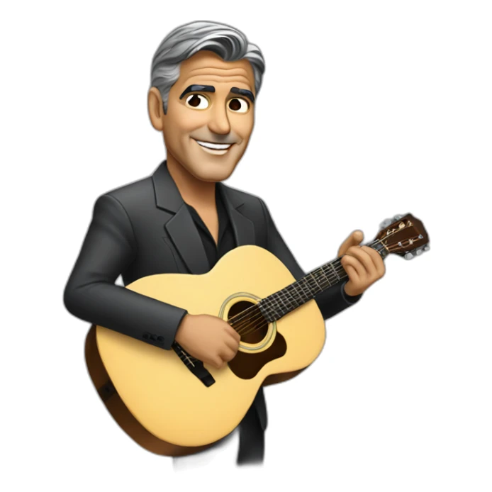 George Clooney playing the guitar sticker