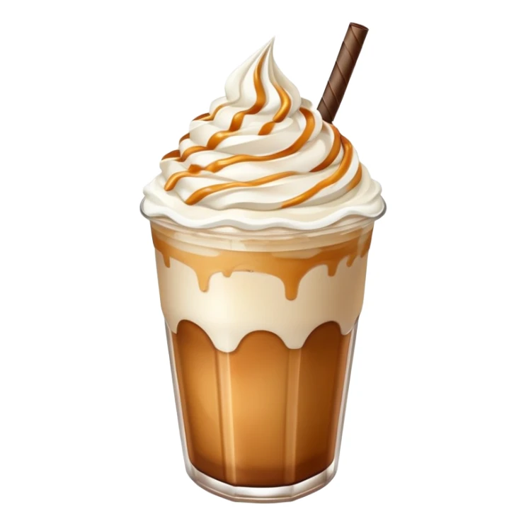 Frappe with caramel and whippede cream sticker