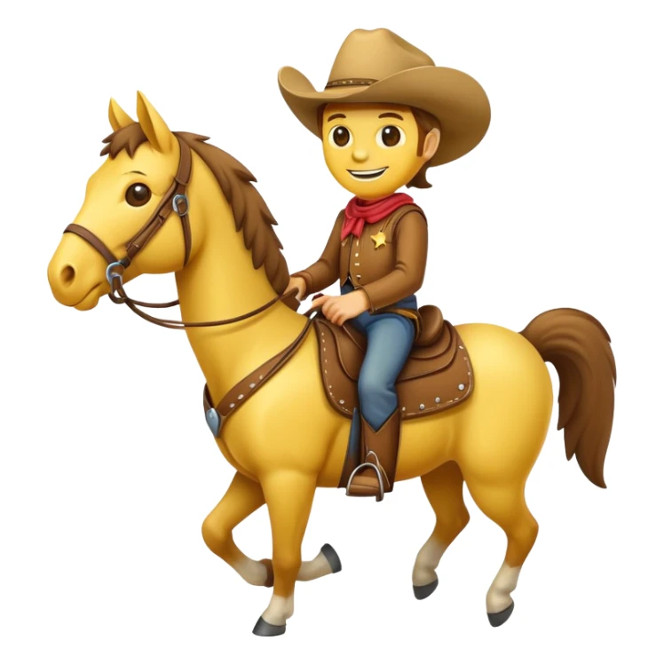 Cowboy smiley on a horse sticker
