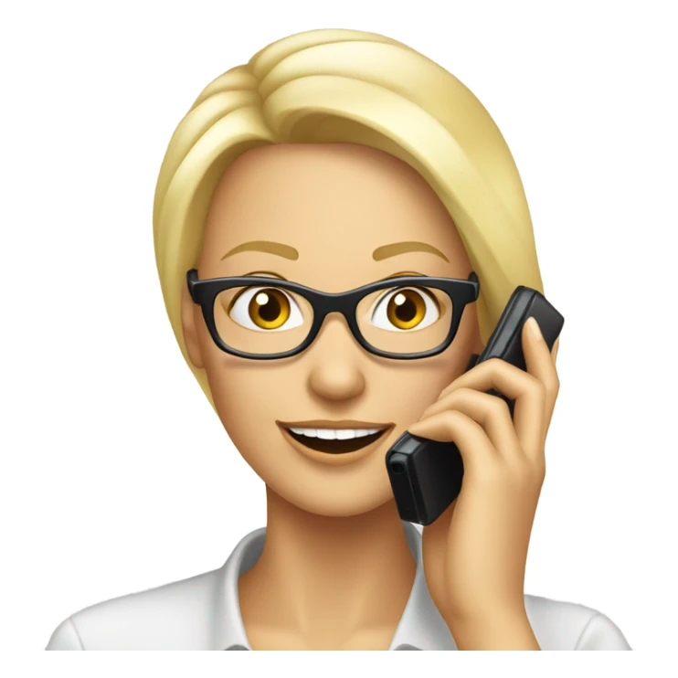 Elegant Blonde woman wearing glasses calling on cell phone sticker