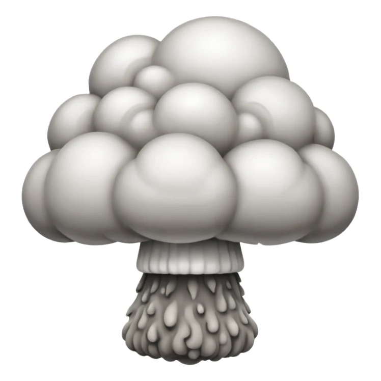 An emoji that depicts the cloud of a nuclear explosion sticker
