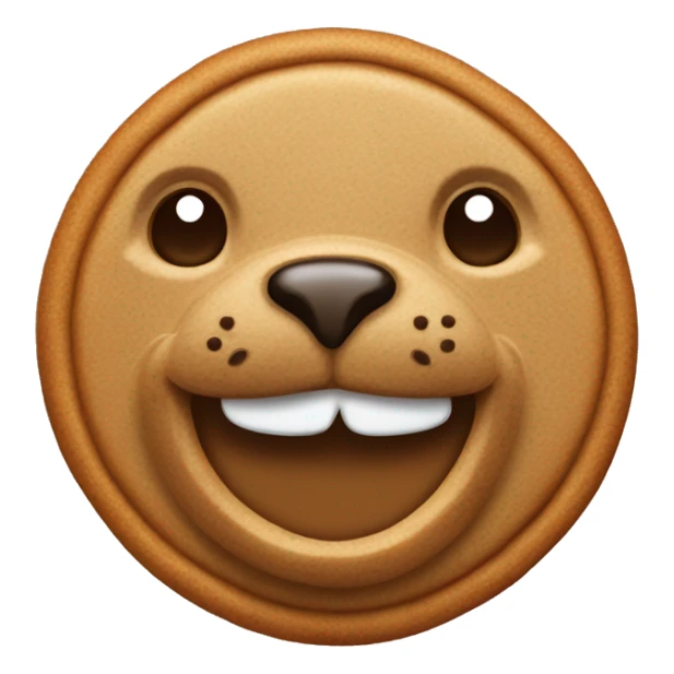 Gingerbread cookie in the shape of a seal sticker