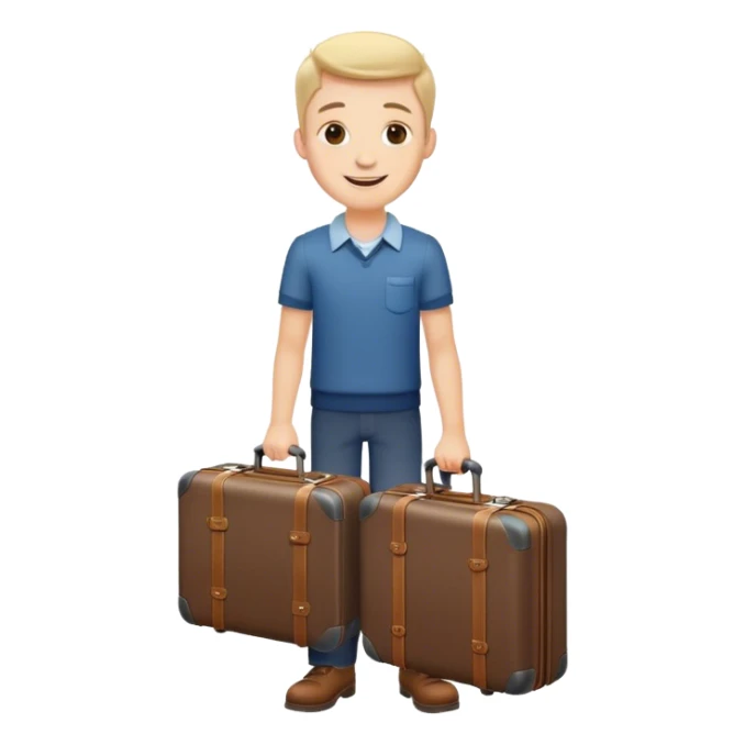 Putin photorealistic happy with a suitcase sticker