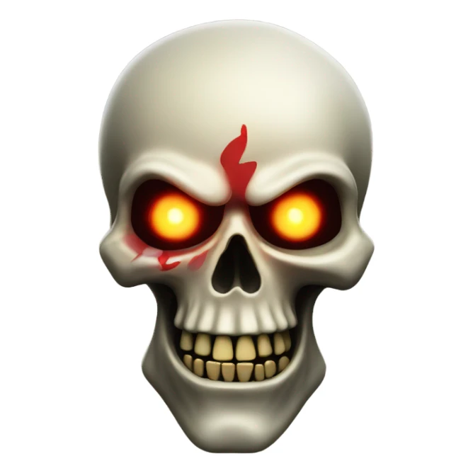 Scary pirate skull with glowing red eyes sticker