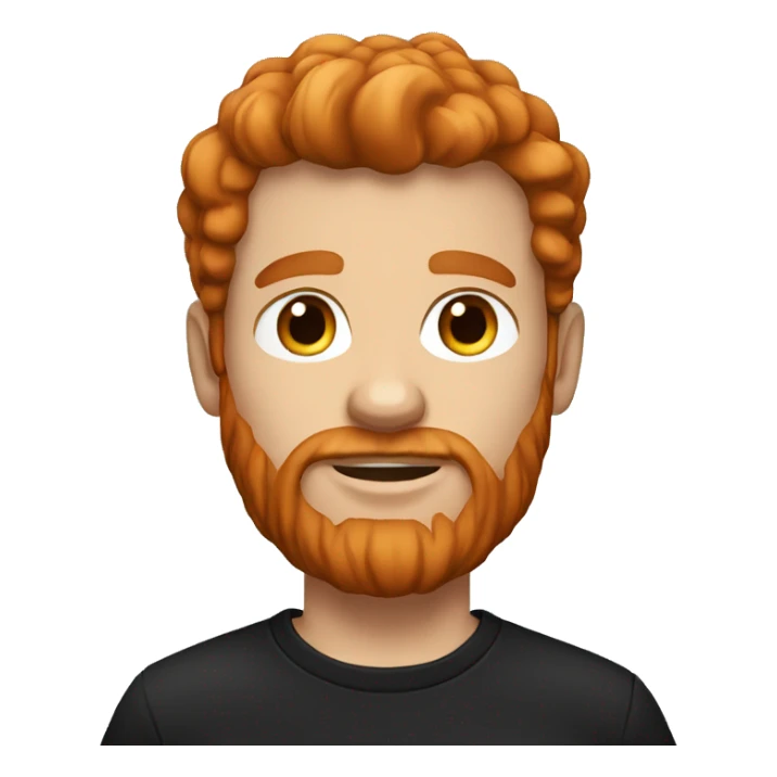Red-haired man with hair and a beard, wearing a black Nike t-shirt  sticker